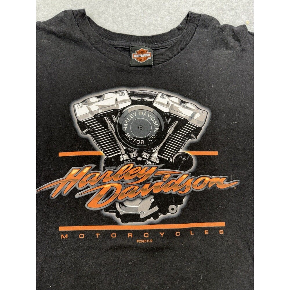 Harley-Davidson Greenville SC Dealer Black Engine Graphic T-Shirt 2XL